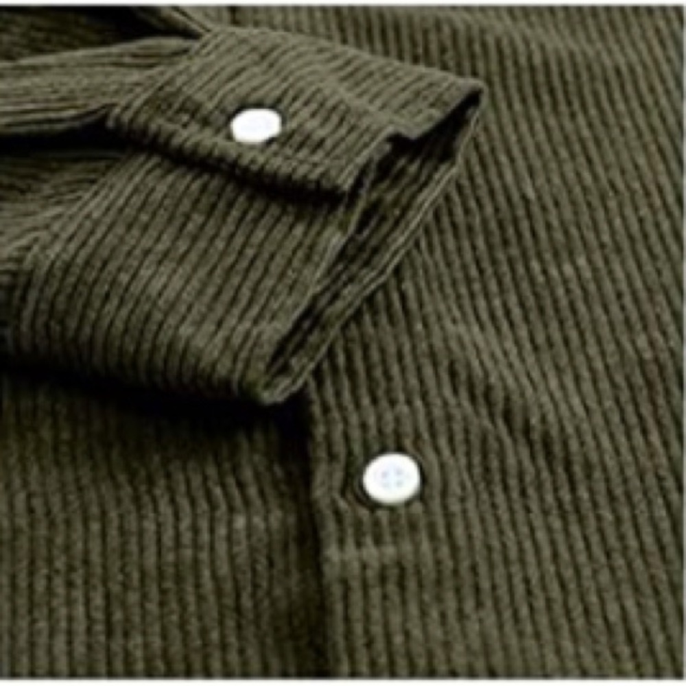 BRAND NEW MENS GREEN CASUAL BUTTON DOWN CORDUROY OVERSHIRT NWT - Picture 4 of 6
